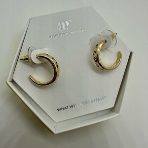 Bomb Party OG Earrings Hoops Amethyst CZ in Gold ER92698 Outdressing Expectation